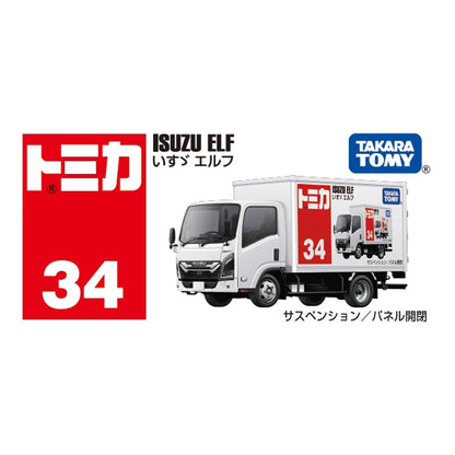 Takara Tomy Tomica No. 34 Isuzu Elf Miniature Car Toy for Kids Ages 3+