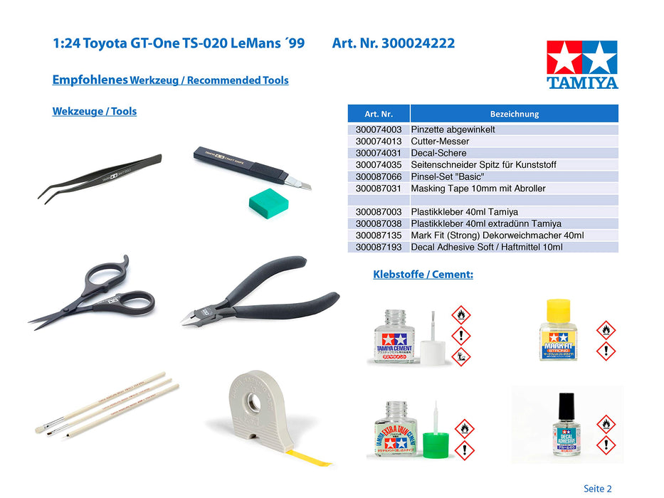 Tamiya 1/24 Sports Car Series Toyota GT-One TS020 Plastic Model 24222- Japan Figure Store - #1 Bring To You The Best Japanese Goods