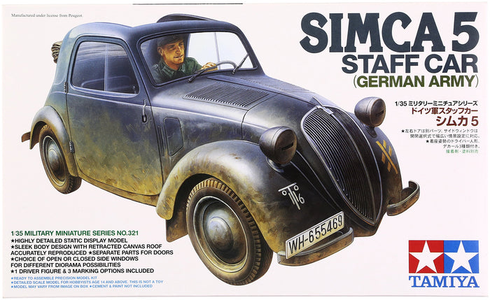 Tamiya 1/35 German Army Staff Car Simca 5 Plastic Model 35321- Japan Figure Store - #1 Bring To You The Best Japanese Goods