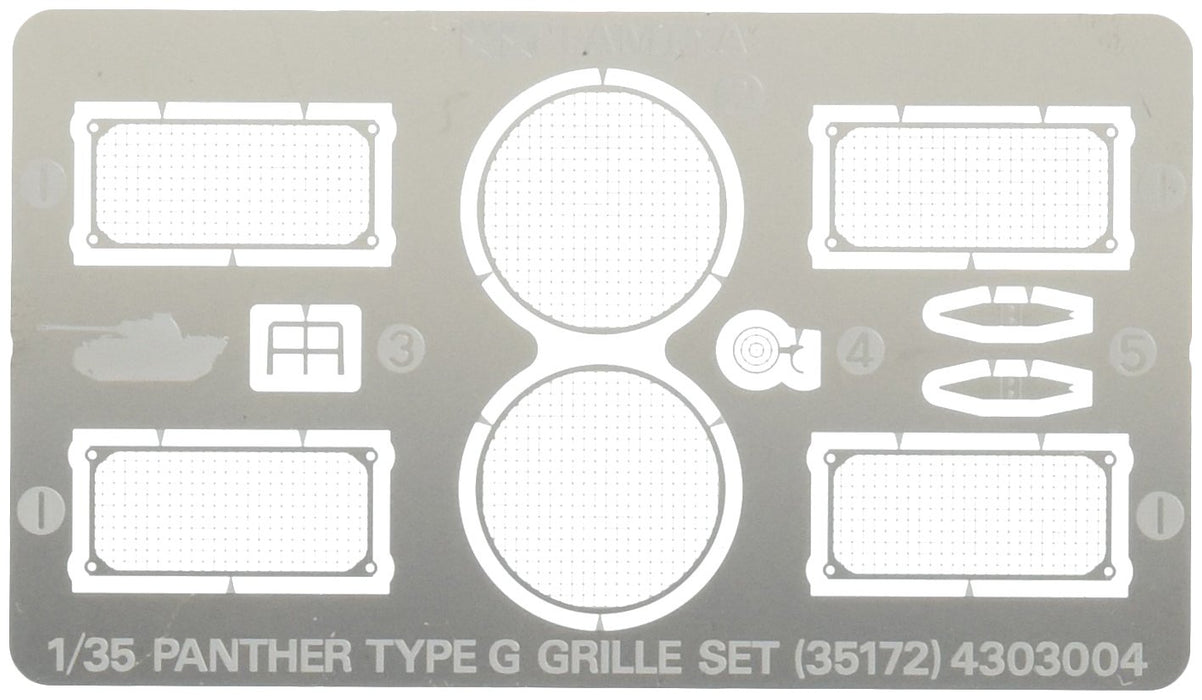 Tamiya 1/35 German Panther G Etching Grill Set Plastic Model Parts 35172- Japan Figure Store - #1 Bring To You The Best Japanese Goods