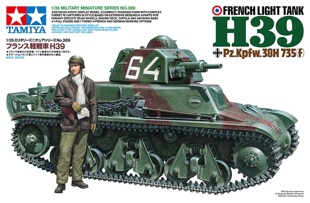 Tamiya 1/35 French Light Tank H39 Model Kit 35389 Military Miniature Series
