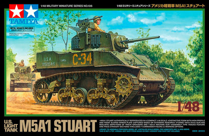 Tamiya 1/48 Military M5A1 Stuart Light Tank Model 32606
