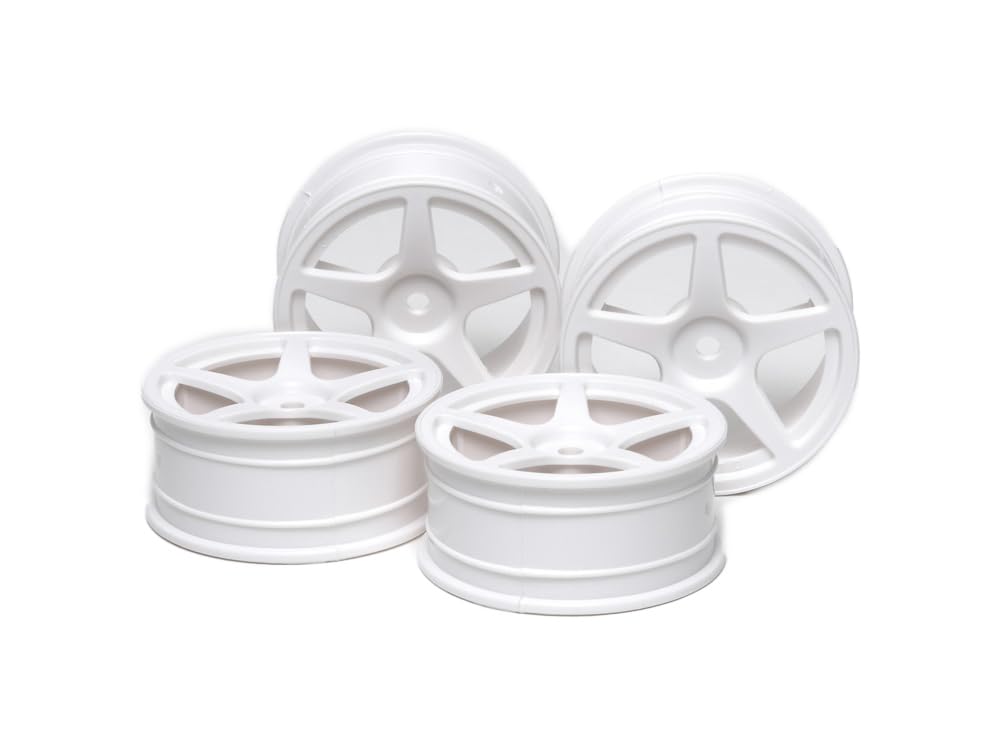 Tamiya Hop-Up Options Medium Narrow 5 Spoke Wheels White- Japan Figure Store - #1 Bring To You The Best Japanese Goods