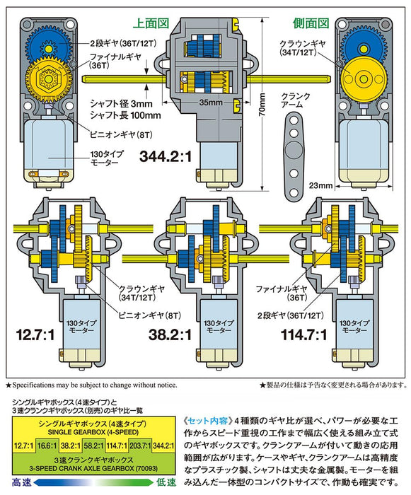 Tamiya Fun Craft Series No.167 Single Gear Box 4-Speed Type 70167- Japan Figure Store - #1 Bring To You The Best Japanese Goods