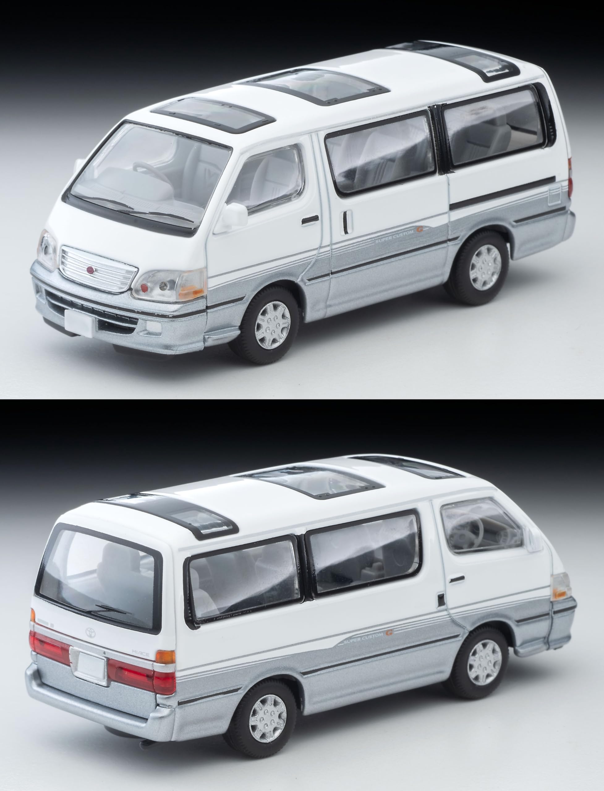 Tomytec Tomica 1/64 Lv-N216D Toyota Hiace Wagon Super Custom G White/Silver 2001- Japan Figure Store - #1 Bring To You The Best Japanese Goods