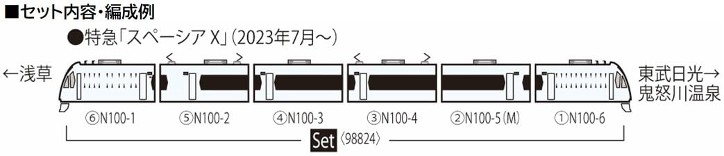 Tomytec Tomix N Gauge Tobu N100 Series Spacia X Model Train Set 98824- Japan Figure Store - #1 Bring To You The Best Japanese Goods