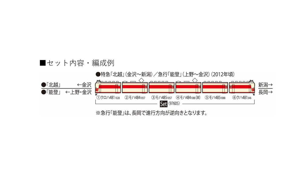 Coffret de train miniature Tomytec Tomix N Gauge 485 série Niigata K1 Formation 97605