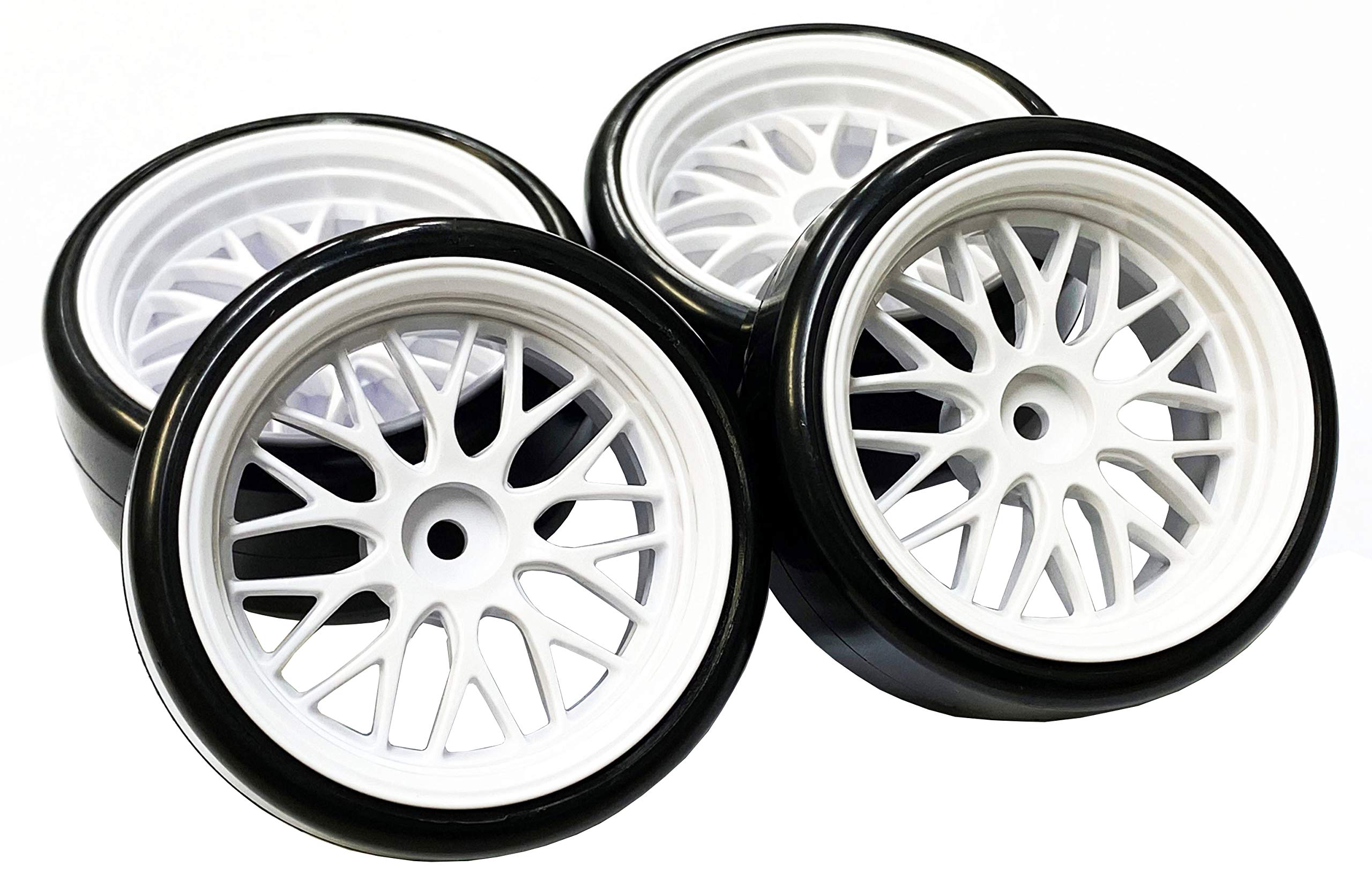 Tamiya Top Line Drift Tires with Pre-Fitted Gnosis Hs202 Wheels Offset 3 White- Japan Figure Store - #1 Bring To You The Best Japanese Goods