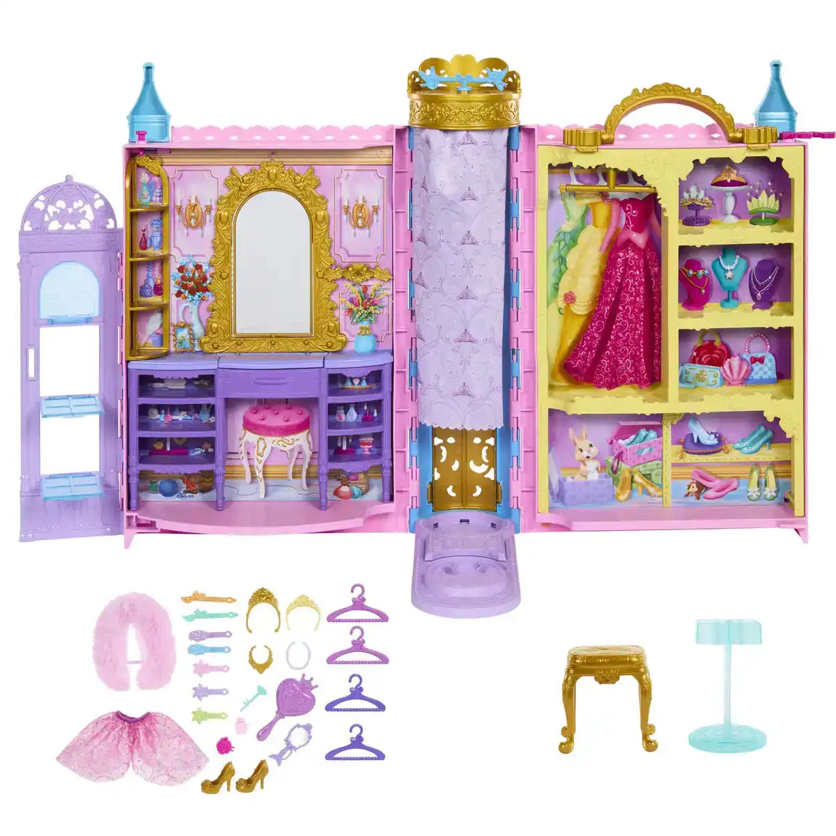 Mattel Disney Princess Rapunzel Dress-Up Doll House Playset Ages 3+ Pink HXC20- Japan Figure Store - #1 Bring To You The Best Japanese Goods
