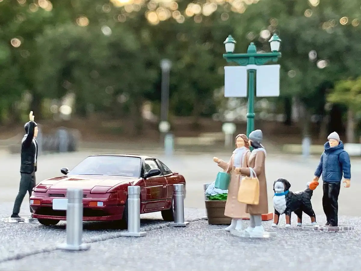 Tomytec 1/64 Scale Diecast Nissan 180Sx Car Set Geocolle 64 Urban Street Corner with Dolls & Accessories- Japan Figure Store - #1 Bring To You The Best Japanese Goods