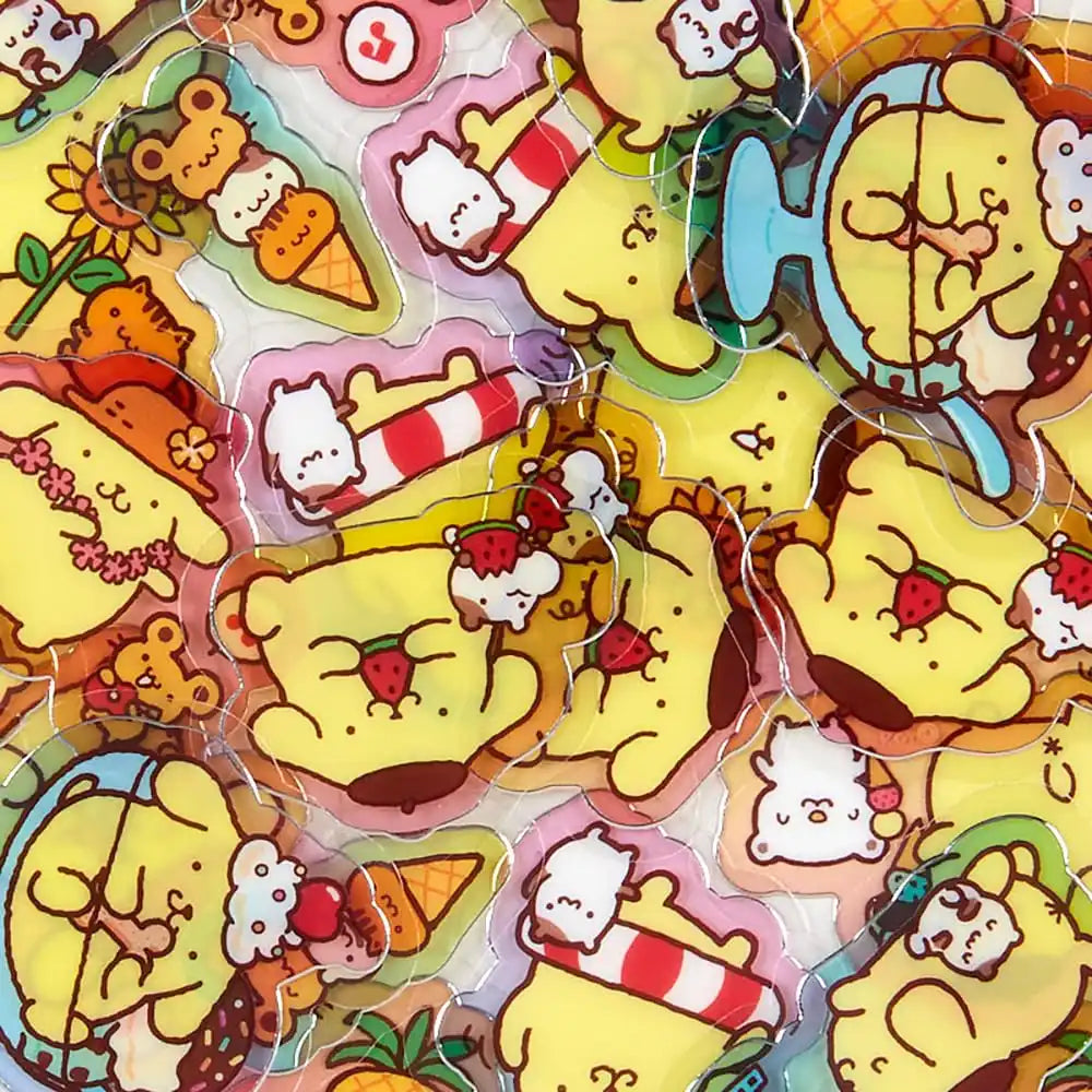 Sanrio Pompompurin Summer Sticker 12.2x9x5cm - Pudding Character Sticker- Japan Figure Store - #1 Bring To You The Best Japanese Goods