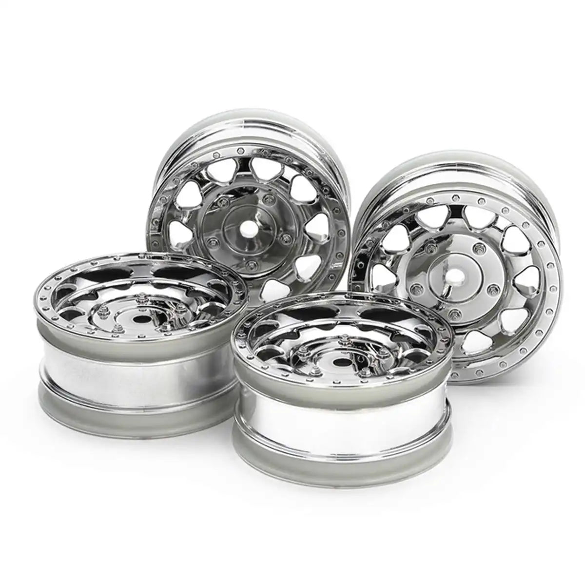 Tamiya BBX Chrome Plated Wheels 26mm Width +2mm Offset (4 Pieces)- Japan Figure Store - #1 Bring To You The Best Japanese Goods