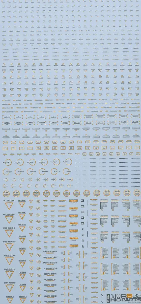 HIQPARTS 1/100 Gray & Orange Rb02 Caution Decal- Japan Figure Store - #1 Bring To You The Best Japanese Goods