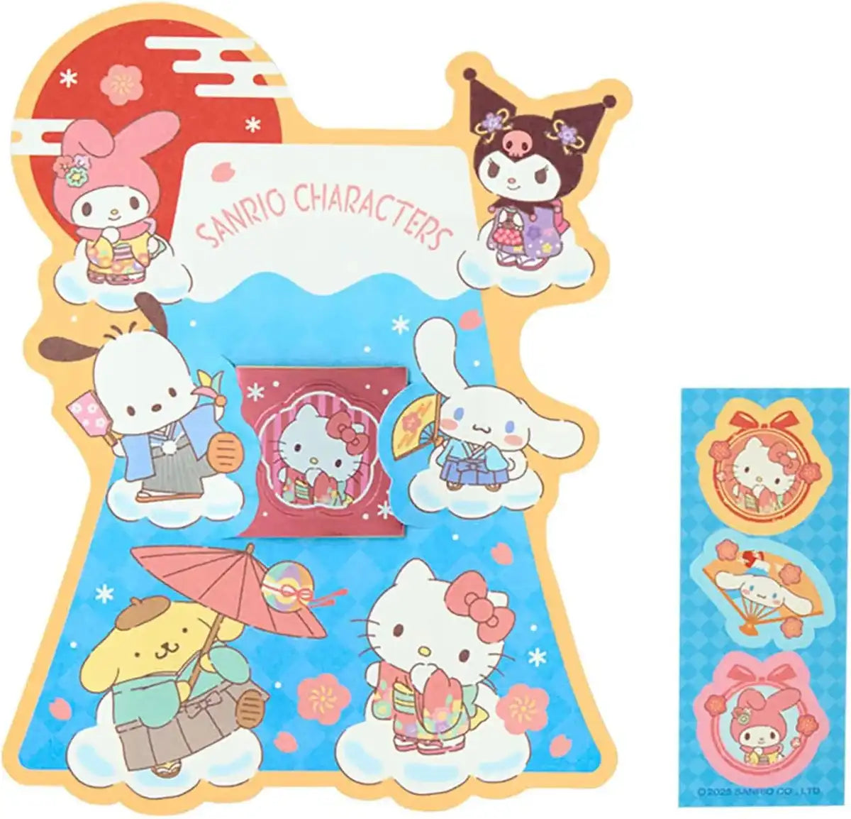 Sanrio Characters Pouch with Stickers Cute and Durable Sanrio 093726