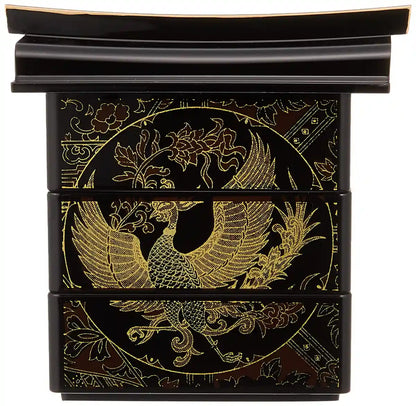 Nakatani Brothers Firm Yamanaka Japanese Lacquerware Goshoguruma Accessory Case Black Phoenix 33-3210- Japan Figure Store - #1 Bring To You The Best Japanese Goods