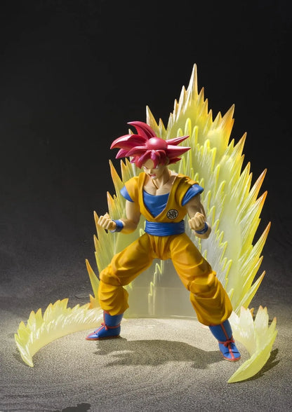Tamashii Nations DBZ Son Goku Super Saiyan God Red Hair Figure 14cm