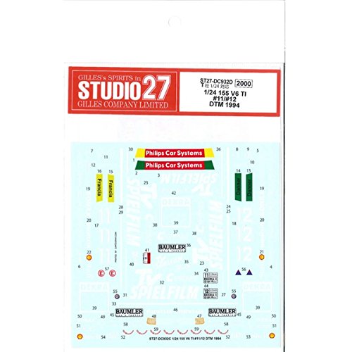 Studio27 St27 Dc932D 155 V6 Ti 11/12 Dtm 1994 Decal For Tamiya 1/24 Scale Car Decal- Japan Figure Store - #1 Bring To You The Best Japanese Goods