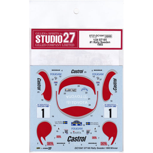 Studio27 1/24 Celica Gt-Four St185 #1 Rally Sweden 1993 Decal Scale Car Model Parts- Japan Figure Store - #1 Bring To You The Best Japanese Goods