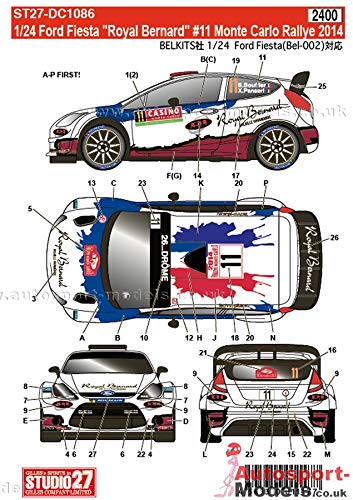Studio27 St27-Dc1086 Ford Fiesta Royal Bernard 11 Monte Carlo 2014 Decals For Belkits 1/24 Car Decal- Japan Figure Store - #1 Bring To You The Best Japanese Goods