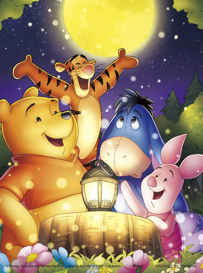 Yanoman 150pc Pooh Moon Night Party Jigsaw Puzzle [Petit Paris Clear]- Japan Figure Store - #1 Bring To You The Best Japanese Goods
