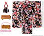 1/6 Pnm Kimono Set For Pureneemo ~Sakurashi~ Black (For Doll)- Japan Figure Store - #1 Bring To You The Best Japanese Goods