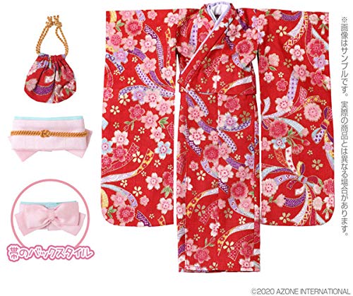 1/6 Pnm Kimono Set For Pureneemo ~Sakurashi~ Scarlet (For Doll)- Japan Figure Store - #1 Bring To You The Best Japanese Goods