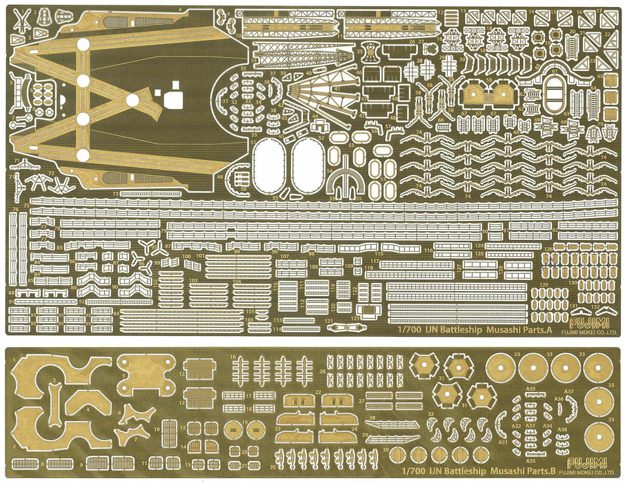 Fujimi Model 1/700 Imperial Navy Series No.47 Musashi Battleship Japan Wwii 1944 Etching Parts- Japan Figure Store - #1 Bring To You The Best Japanese Goods