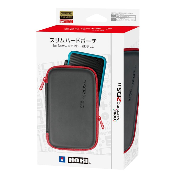 HORI Slim Hard Pouch Black & Red For New Nintendo 2Ds Ll- Japan Figure Store - #1 Bring To You The Best Japanese Goods