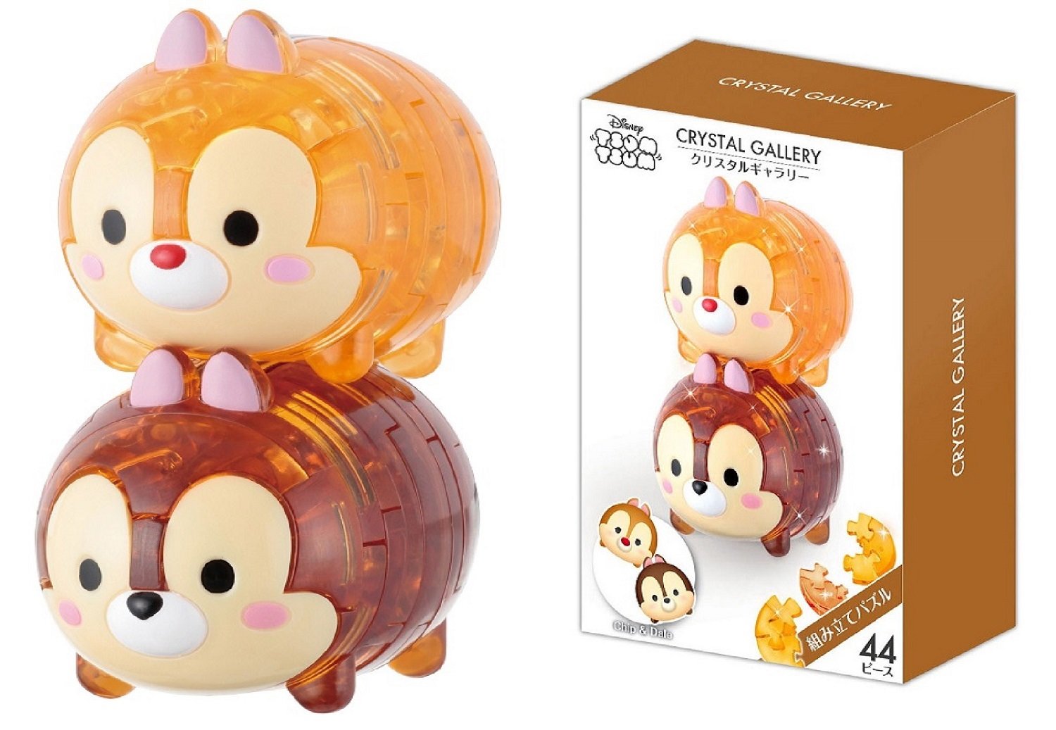 Hanayama 3D Jigsaw Puzzle 44 Pieces Crystal Gallery Tsum Tsum Chip And Dale Puzzles And Figure- Japan Figure Store - #1 Bring To You The Best Japanese Goods