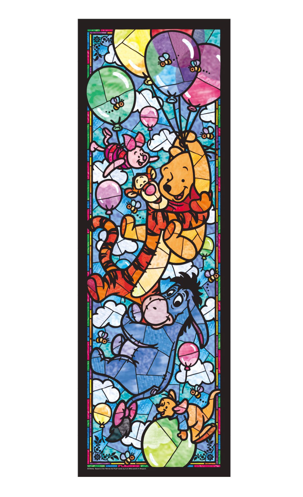 Tenyo 456pc Winnie Pooh Stained Glass Puzzle (18.5x55.5cm)- Japan Figure Store - #1 Bring To You The Best Japanese Goods