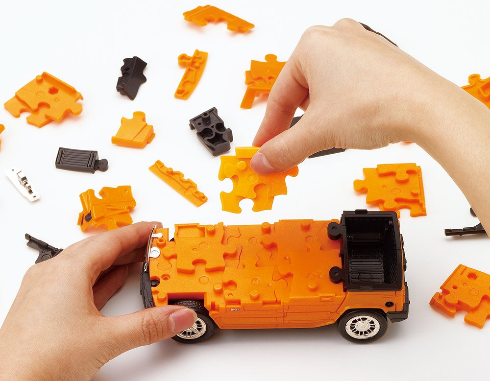 Beverly Car Puzzle 3D Cp3-008 Hummer H2 Orange (70 Pcs) 3D Car Puzzle Model- Japan Figure Store - #1 Bring To You The Best Japanese Goods
