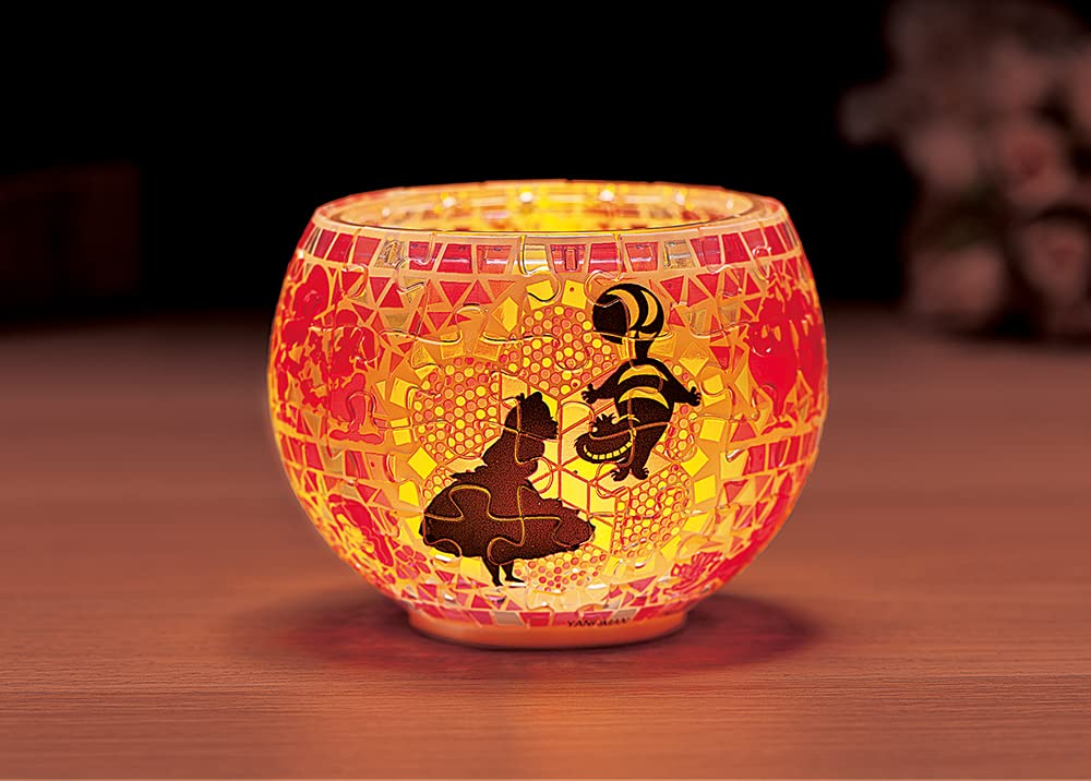 YANOMAN 2201-62 3D Led Lamp Shade Puzzle Disney Alice In Wonderland Glass Mosaic Pattern 80 Pieces- Japan Figure Store - #1 Bring To You The Best Japanese Goods