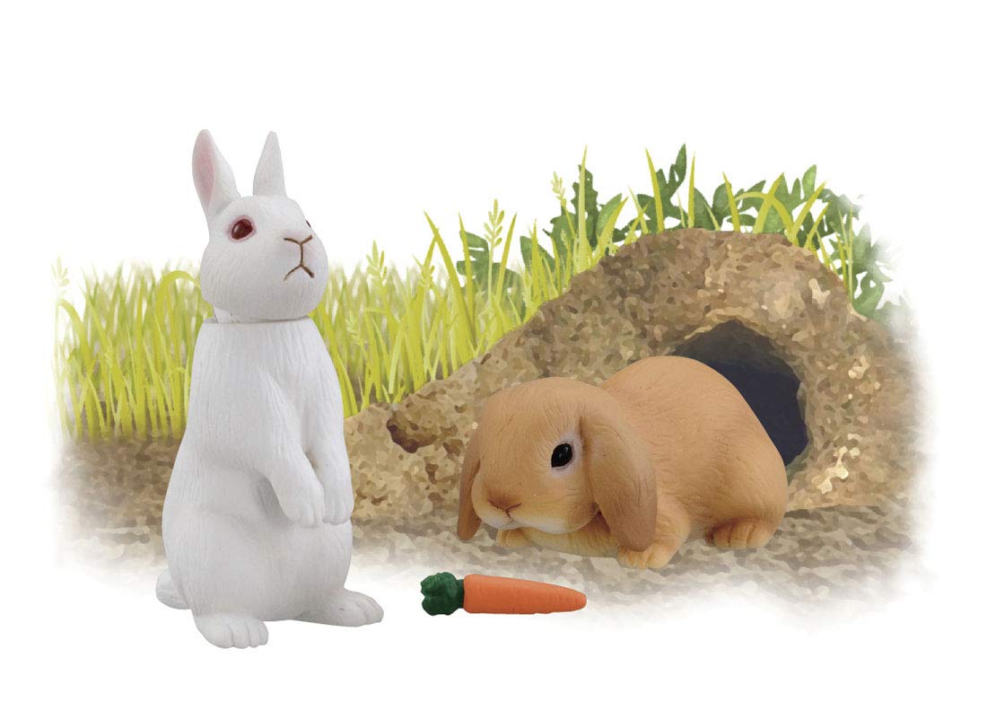 TAKARA TOMY Ania As-34 Animal Adventure Japanese White Rabbit & Lop-Eared Rabbit- Japan Figure Store - #1 Bring To You The Best Japanese Goods