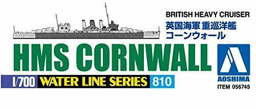 Aoshima 1/700 British Heavy Cruiser Hms Cornwall Kit
