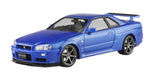 Aoshima 1/24 Nissan Bnr34 Skyline Gt-R V Spec Ii '00 Bayside Blue Pre-Painted Plastic Model- Japan Figure Store - #1 Bring To You The Best Japanese Goods
