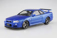 Aoshima 1/24 Nissan Bnr34 Skyline Gt-R V Spec Ii '00 Bayside Blue Pre-Painted Plastic Model- Japan Figure Store - #1 Bring To You The Best Japanese Goods