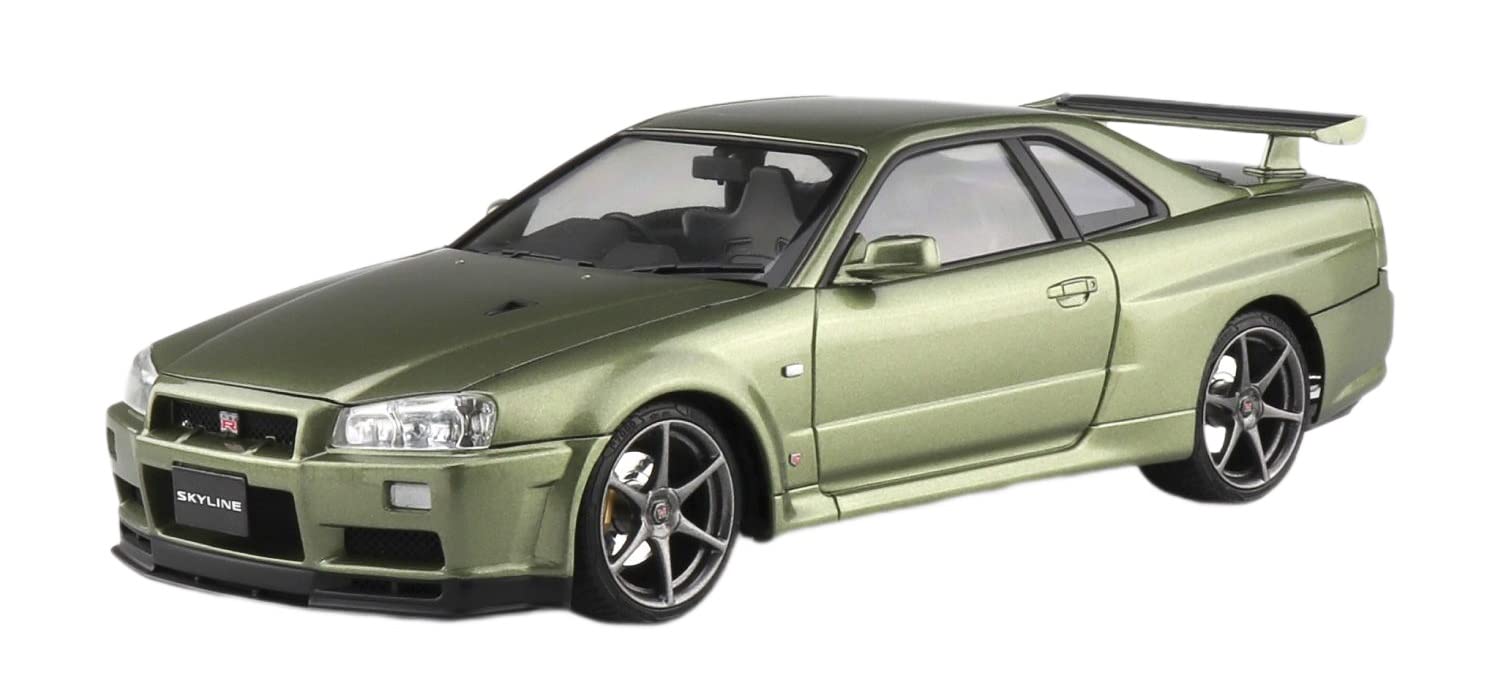 Aoshima 1/24 Nissan Bnr34 Skyline Gt-R V Spec Ii '00 Millennium Jade Pre-Painted Plastic Model- Japan Figure Store - #1 Bring To You The Best Japanese Goods