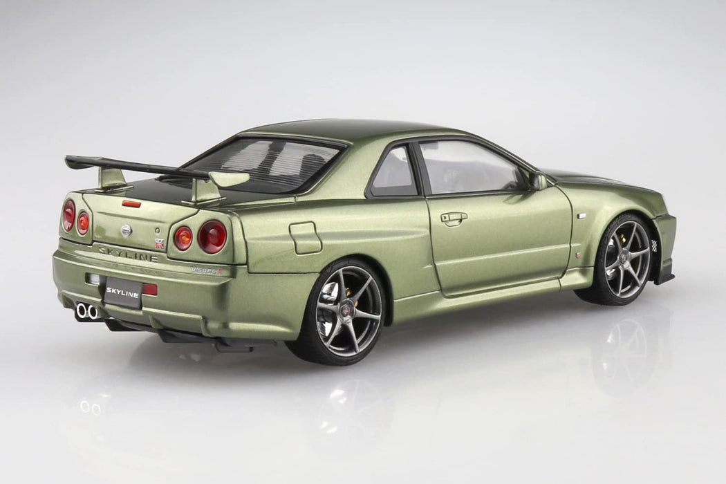 Aoshima 1/24 Nissan Bnr34 Skyline Gt-R V Spec Ii '00 Millennium Jade Pre-Painted Plastic Model- Japan Figure Store - #1 Bring To You The Best Japanese Goods