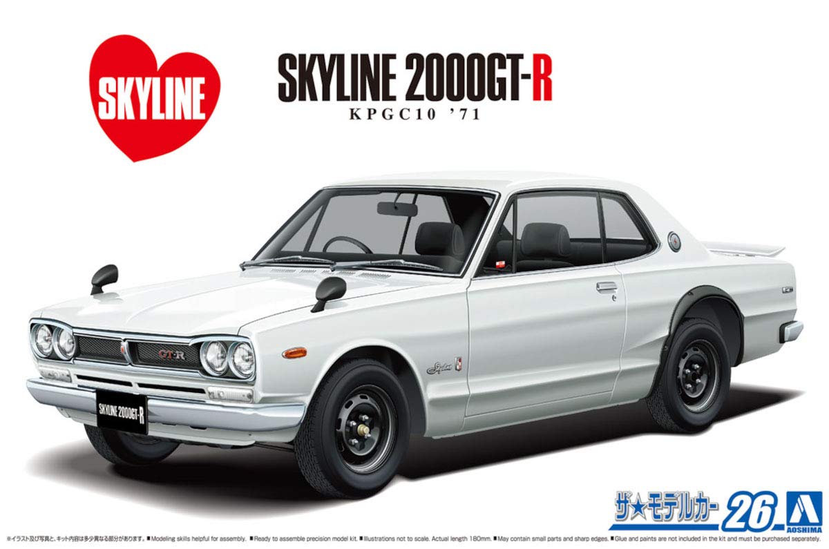 AOSHIMA The Model Car 1/24 Nissan Kpgc10 Skyline Ht2000Gt-R '71 Plastic Model- Japan Figure Store - #1 Bring To You The Best Japanese Goods