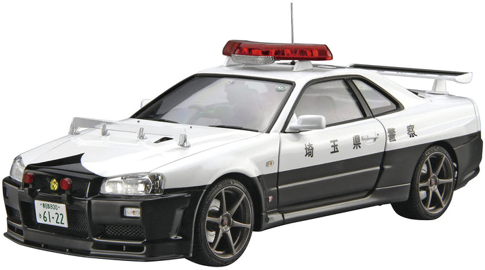 AOSHIMA The Patrol Car 1/24 No.1 Nissan Bnr34 Skyline Gt-R Patrol Car '99 Plastic Model- Japan Figure Store - #1 Bring To You The Best Japanese Goods