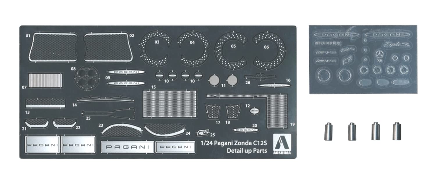 AOSHIMA The Super Car No.7 1/24 '00 Pagani Zonda C12S Plastic Model Detail Up Parts- Japan Figure Store - #1 Bring To You The Best Japanese Goods