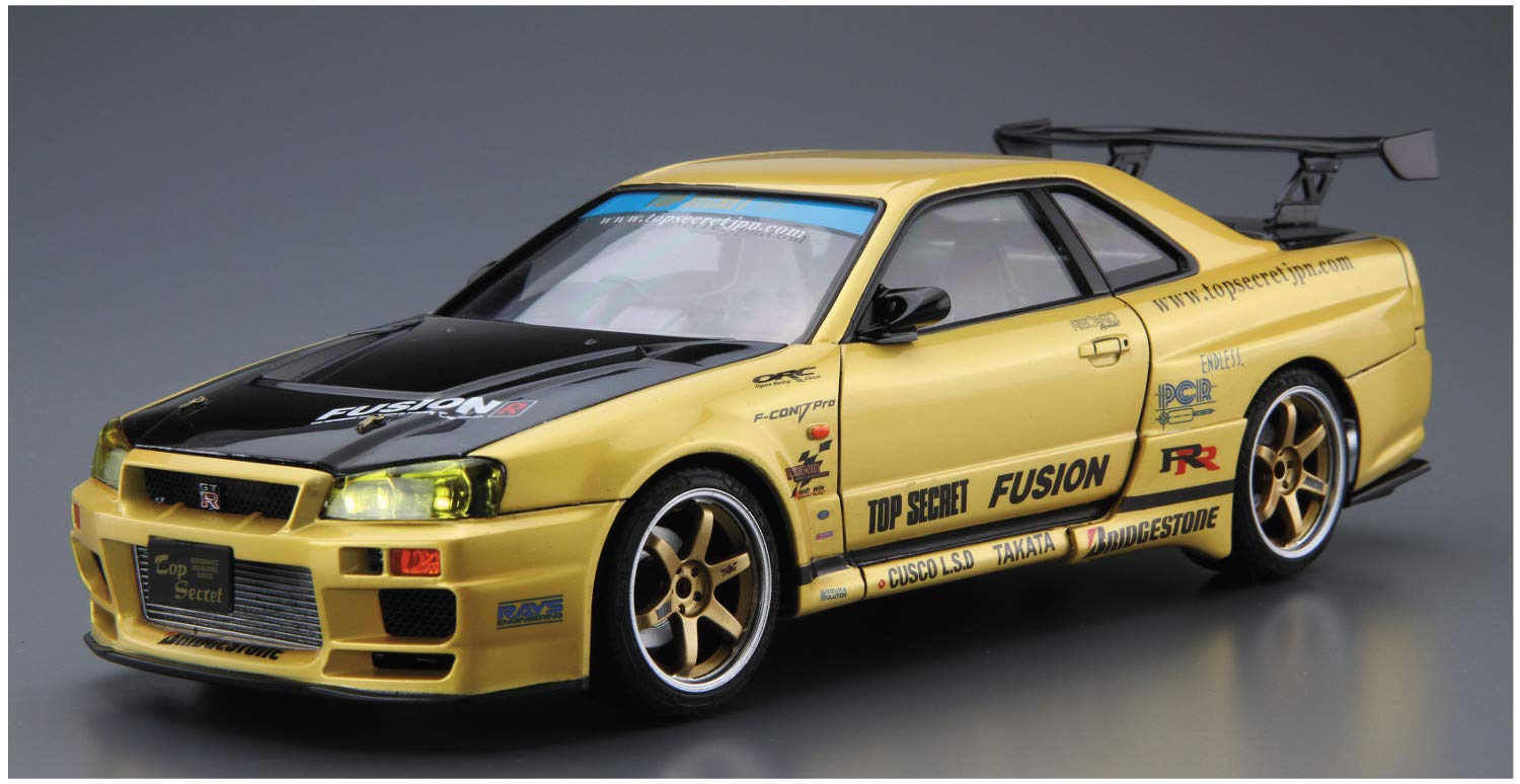 AOSHIMA The Tuned Car 1/24 Nissan Top Secret Bnr34 Skyline Gt-R '02 Plastic Model- Japan Figure Store - #1 Bring To You The Best Japanese Goods