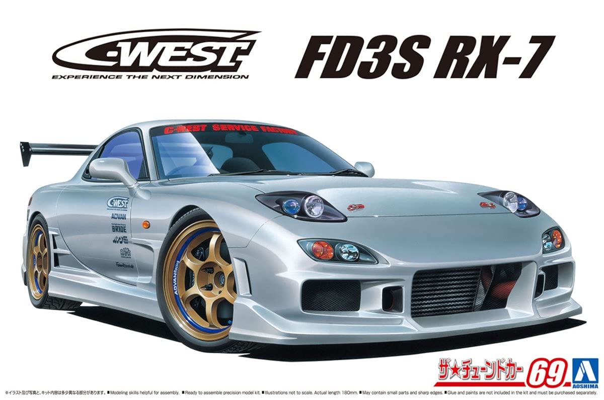 AOSHIMA The Tuned Car No.69 1/24 Mazda C-West Fd3S Rx-7 '99 Plastic Model- Japan Figure Store - #1 Bring To You The Best Japanese Goods