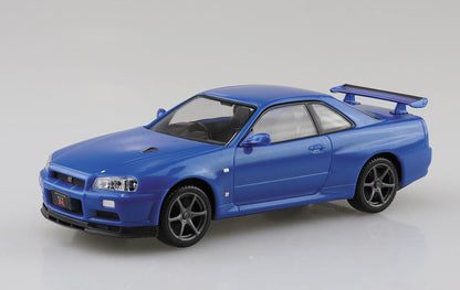 AOSHIMA The Snap Kit 1/32 Nissan R34 Skyline Gt-R Bayside Blue Plastic Model- Japan Figure Store - #1 Bring To You The Best Japanese Goods