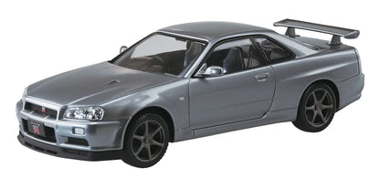 AOSHIMA The Snap Kit No.11-E 1/32 Nissan R34 Skyline Gt-R Nur Sparkling Silver Plastic Model- Japan Figure Store - #1 Bring To You The Best Japanese Goods