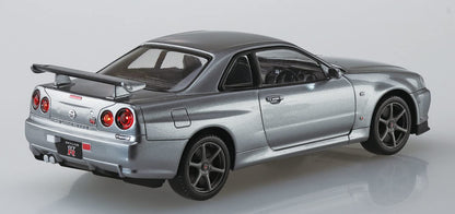 AOSHIMA The Snap Kit No.11-E 1/32 Nissan R34 Skyline Gt-R Nur Sparkling Silver Plastic Model- Japan Figure Store - #1 Bring To You The Best Japanese Goods