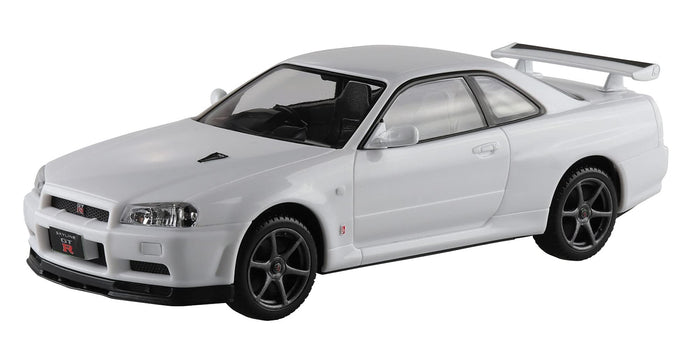 AOSHIMA The Snap Kit 1/32 Nissan R34 Skyline Gt-R White Plastic Model- Japan Figure Store - #1 Bring To You The Best Japanese Goods