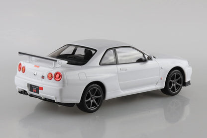 AOSHIMA The Snap Kit 1/32 Nissan R34 Skyline Gt-R White Plastic Model- Japan Figure Store - #1 Bring To You The Best Japanese Goods