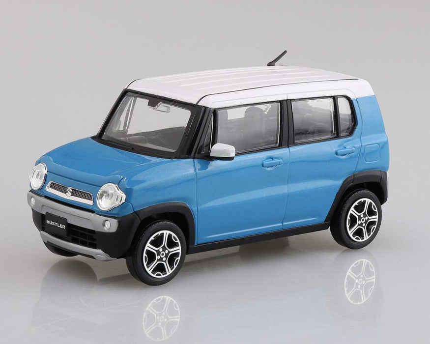 AOSHIMA 58329 01-D Suzuki Hustler Summer Blue Metallic 1/32 Scale Pre-Painted Snap-Fit Kit- Japan Figure Store - #1 Bring To You The Best Japanese Goods
