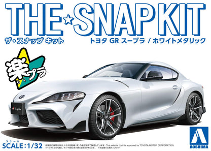 AOSHIMA The Snap Kit 1/32 Toyota Gr Supra White Metallic Plastic Model- Japan Figure Store - #1 Bring To You The Best Japanese Goods